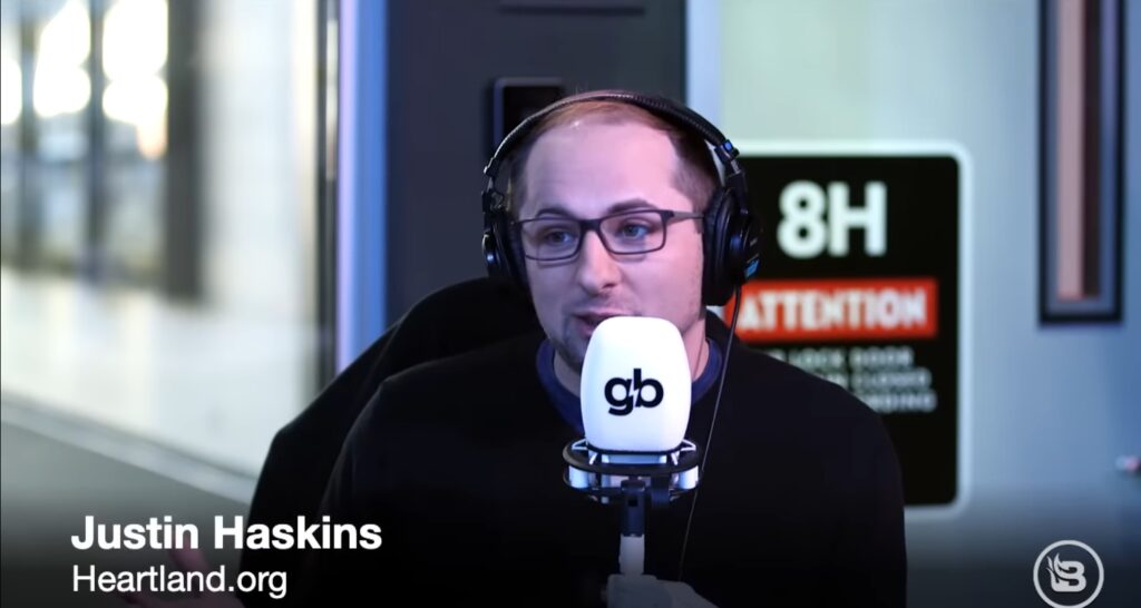 Justin Haskins on the "Glenn Beck Radio Program," hosted by member of the Radio Hall of Fame, Glenn Beck, in January 2023.